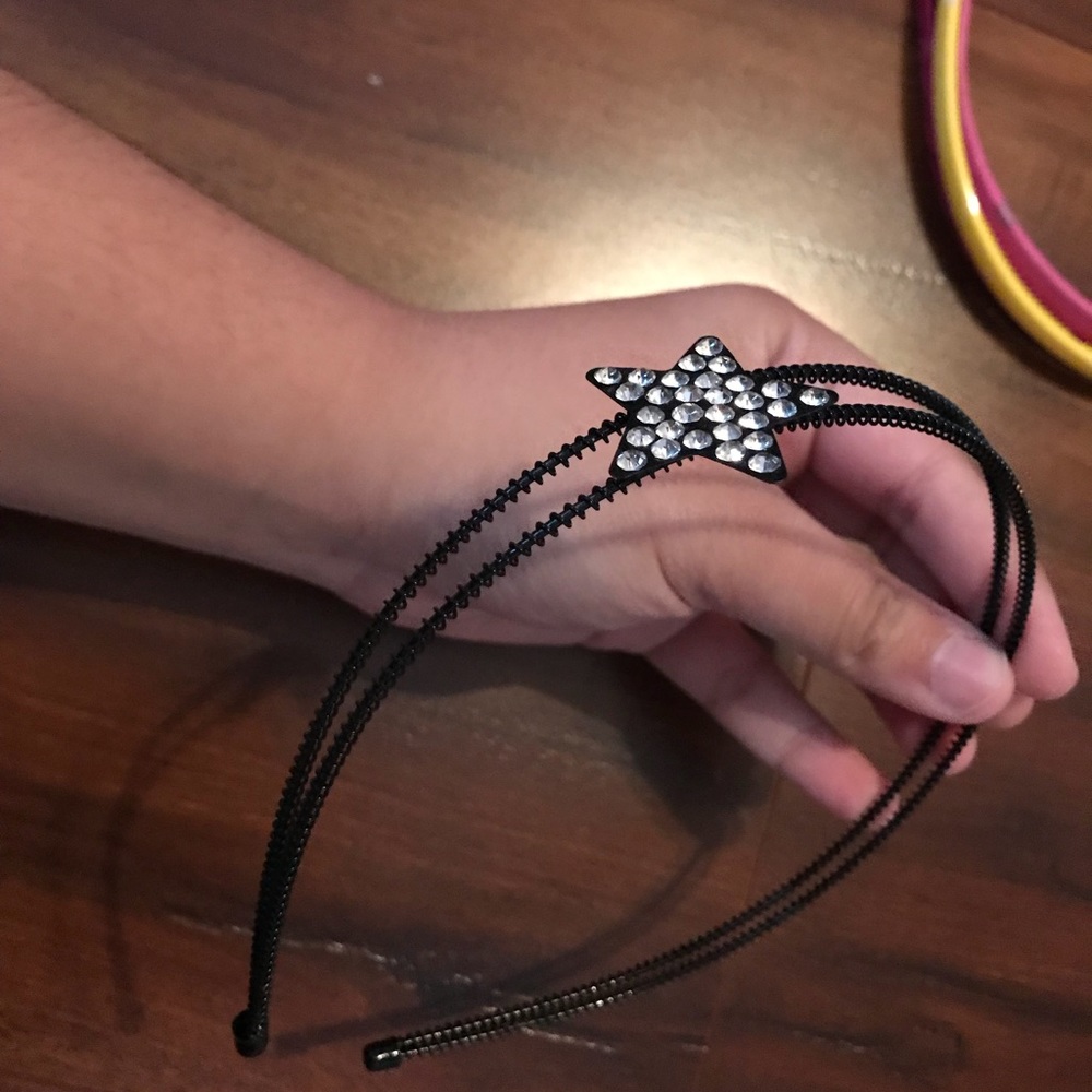 Black And Silver Star Headband